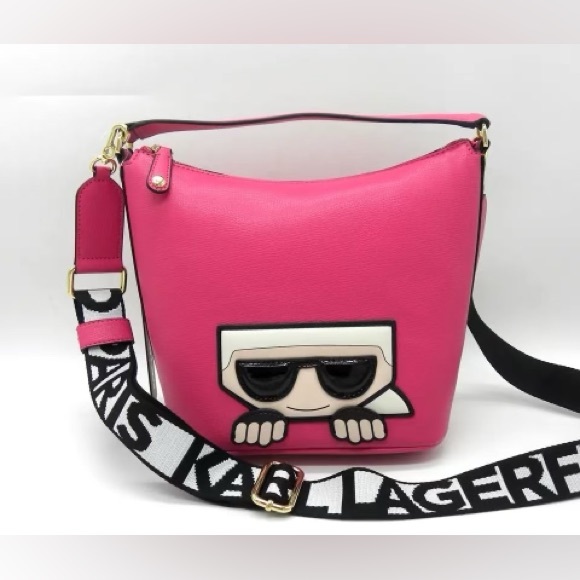 Karl Lagerfeld Handbags - Karl Lagerfeld NWT Paris Maybelle Hobo Two Way Crossbody Bag Purse Fuchsia Pink